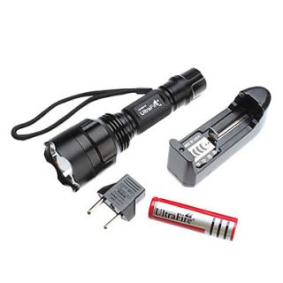UltraFire C8 3 Mode Cree Q5 LED Flashlight Set (3W, 200LM, 1x18650