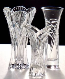 Noritake CRYSTAL TREASURY 10 Vase w/Fan Motif ~ Heavy Lead Crystal