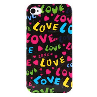 USD $ 2.69   Love Word Pattern Hard Case for iPhone 4 and 4S (Multi
