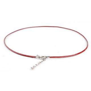 USD $ 1.29   Red Slender Leather Necklace(Content 5 Pics),