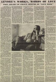 Lenore Kandel Original Newspaper Interview Article 1967