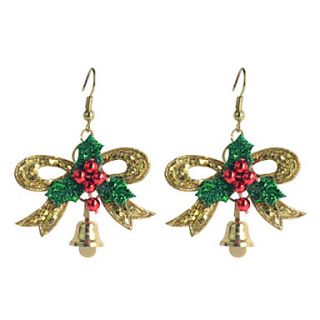 USD $ 3.09   Christmas Bell Gold Plated Copper Earrings,