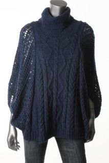 Karen Kane New Blue Cable Knit Oversized Cowl Neck Pullover Sweater M