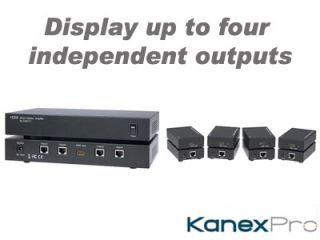 KanexPro HD4PSPE HDMI 1x4 Extender Splitter with CAT5e CAT6 Outputs