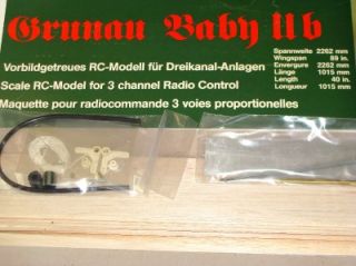 Very RARE Krick Grunau Baby German R C Scale Sailplane Kit
