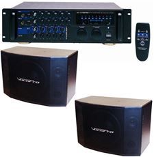 VocoPro Da 3700 Powered Karaoke Mixer Amplifier SV 600 PA Speakers