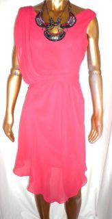 Karen Millen New Pink Silk Necklace Dress Size 14