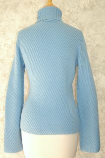 Ann Taylor Light Baby Blue Merino Sweater s Ribbed Asymmetrical Fall