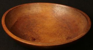 Antique Arts Crafts Handmade Turned Primitive Wooden Wood Bowl Signed