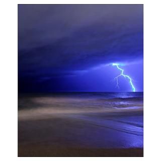 bolt of lightning from an approaching storm in M Poster