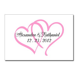 Bride Gifts  Bride Postcards  Pale Pink Perz Intertwined Hearts
