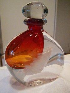 Beautiful Karlin Rushbrooke Art Glass Perfume Bottle Vintage