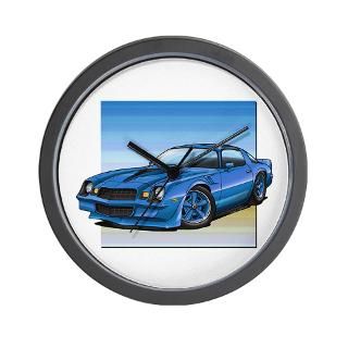 78 81 Camaro Blue Wall Clock