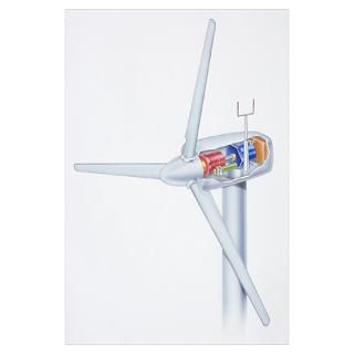 Wall Art  Posters  Wind turbine, with view of