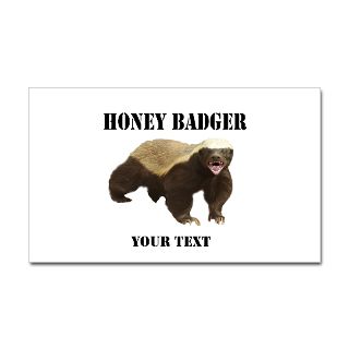 Animal Gifts  Animal Bumper Stickers  Honey Badger Customized