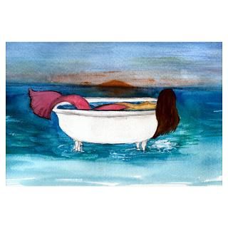 Wall Art  Posters  Bath Tub Mermaid Poster