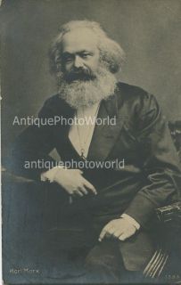 Karl Marx German Socialist Philosopher Writer Antique Photo Postcard