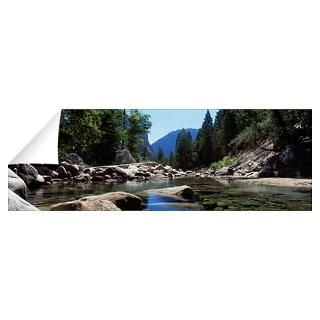 Wall Art  Wall Decals  Mountain behind pine trees