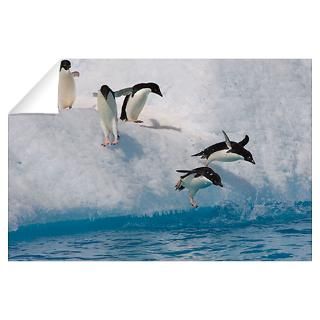 Wall Art  Wall Decals  Adelie Penguin group jumping