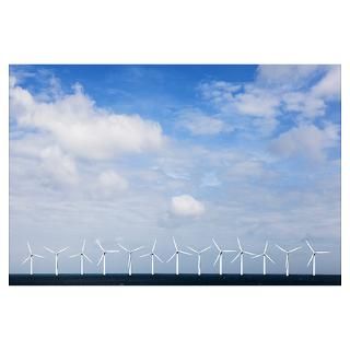 Wall Art  Posters  Wind turbines at sea Poster