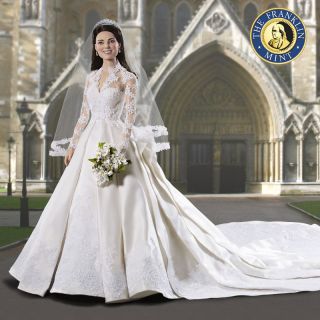 The Franklin Mint Kate Middleton Wedding Bride Bridal Vinyl Doll