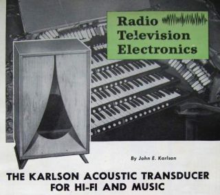 1958 Plans John Karlson 12 Speakers Cabinet Enclosures