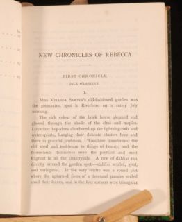 1907 Chronicles of Rebecca Copyright Edition K D Wiggin