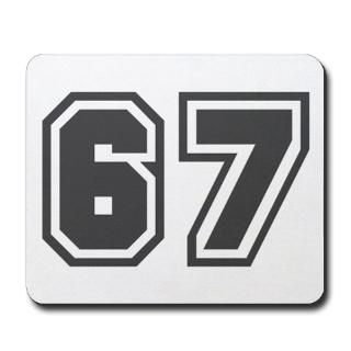 67 Gifts  67 Home Office  Number 67 Mousepad