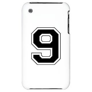 Varsity Font Number 9 Black iPhone 3G Hard Case