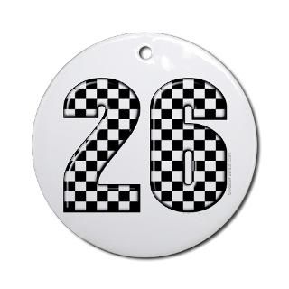Checkered Number 26 Ornament (Round) for $12.50