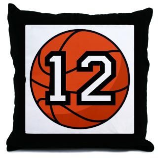  12 More Fun Stuff  Basketball Player Number 12 Throw Pillow