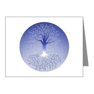 Winter Solstice Note Cards (Pk of 10)  Solstice Tree   Blue
