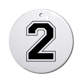 Gifts  2 Ornaments  Varsity Font Number 2 Ornament (Round)