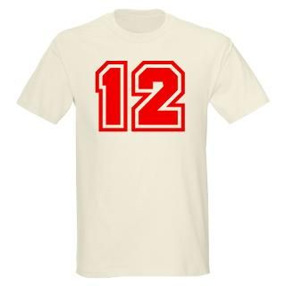 Varsity Uniform Number 12 (Red) Ash Grey T Shirt T Shirt by