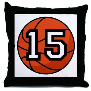 Basketball Player Number 15 Throw Pillow