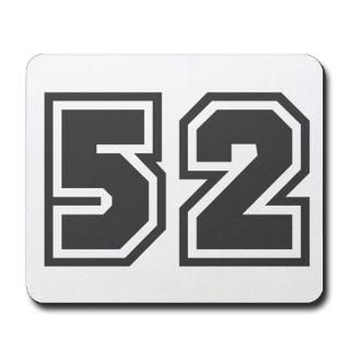 52 Gifts  52 Home Office  Number 52 Mousepad