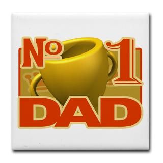 number 1 dad trophy tile coaster $ 6 50