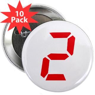 two alarm clock number 2.25 Button (10 pack)