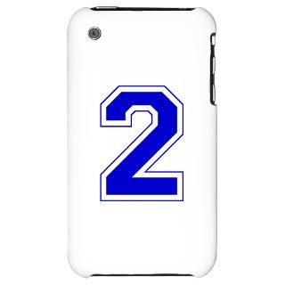 Varsity Font Number 2 Blue iPhone 3G Hard Case