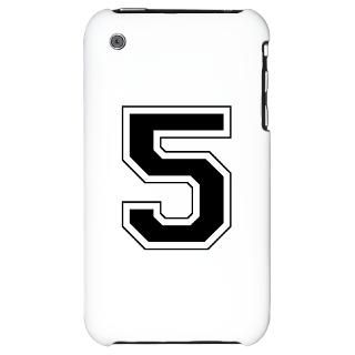 Varsity Font Number 5 Black iPhone 3G Hard Case