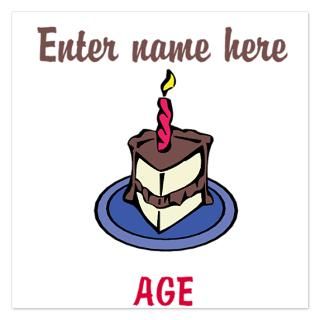 Personalized Birthday Cake 5.25 x 5.25 Flat Cards for $1.50
