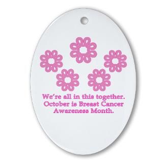 Pink Ribbon Snowflakes Oval Ornament  Pink Togetherness Snowflake
