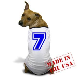 Gifts  7 Pet Apparel  Varsity Uniform Number 7 (Blue) Dog T Shirt