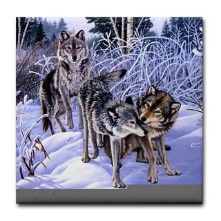 wolves playing tile coaster $ 7 50 qty availability product number