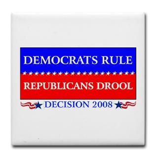Democrats Rule Tile Coaster  Democrats Rule  Sweet Street