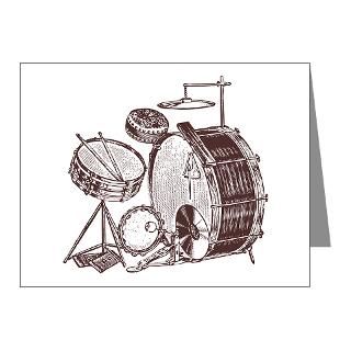 Band Gifts  Band Note Cards  Old Drum Kit Note Cards (Pk of 10)