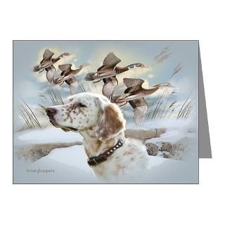 Dogs Note Cards  English Setter Winter Hunt Note Cards (Pk of 10