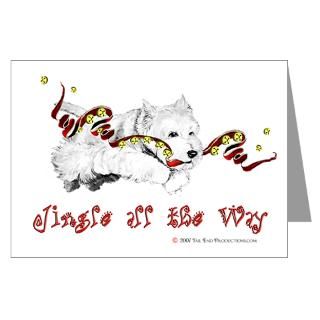 Breeds Greeting Cards  Jingle Bell Westie Greeting Cards (Pk of 10