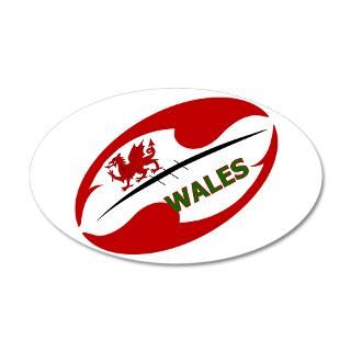 Rugby Gifts  Rugby Wall Decals  Wales Welsh rugby 22x14 Oval Wall