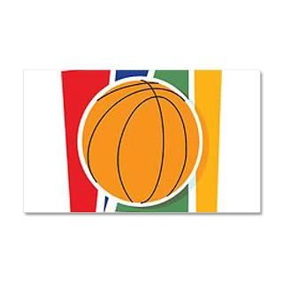 Art Gifts  Art Wall Decals  Orange Basketball 22x14 Wall Peel